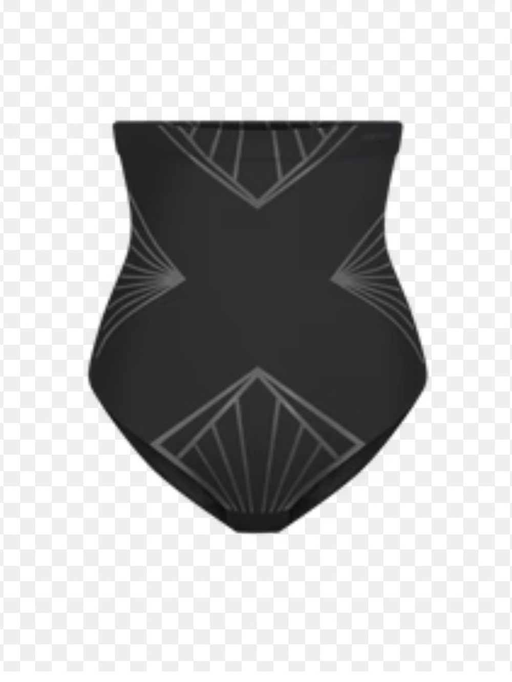 Honeylove Black High-Waist One-Piece with Gray Geometric Accents